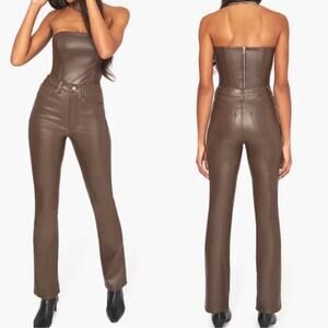 WeWoreWhat Vegan Leather Flare Pant Size 28